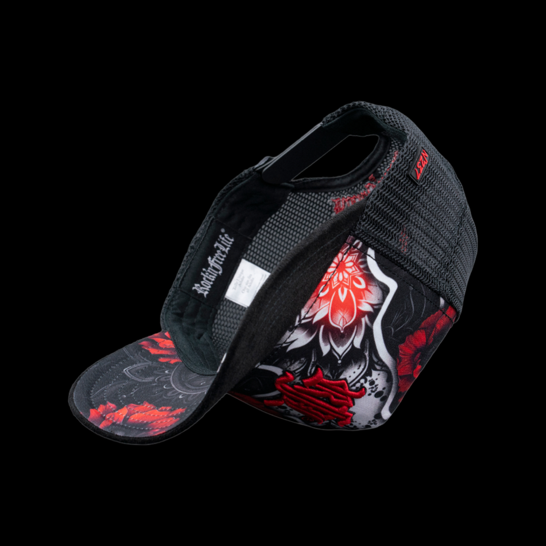 Trucker Cap N°237 FLOWER POWER – Detailansicht Schirmunterseite
