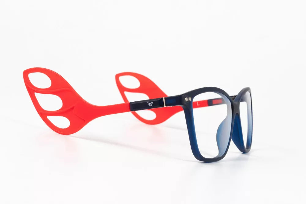 MOTOEYE H0005-C2 Motorradbrille Blau / Rot