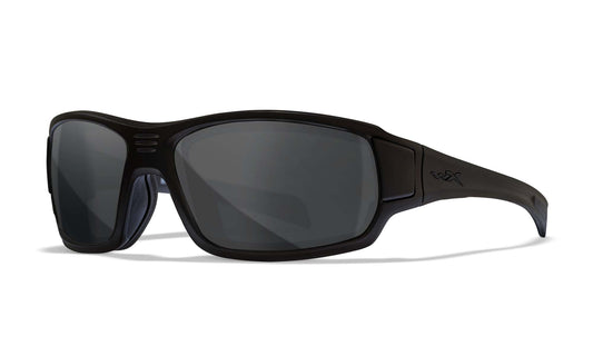 Wiley X WX Breach Motorradbrille Matt Schwarz mit Smoke Grey Gläsern – Hauptansicht