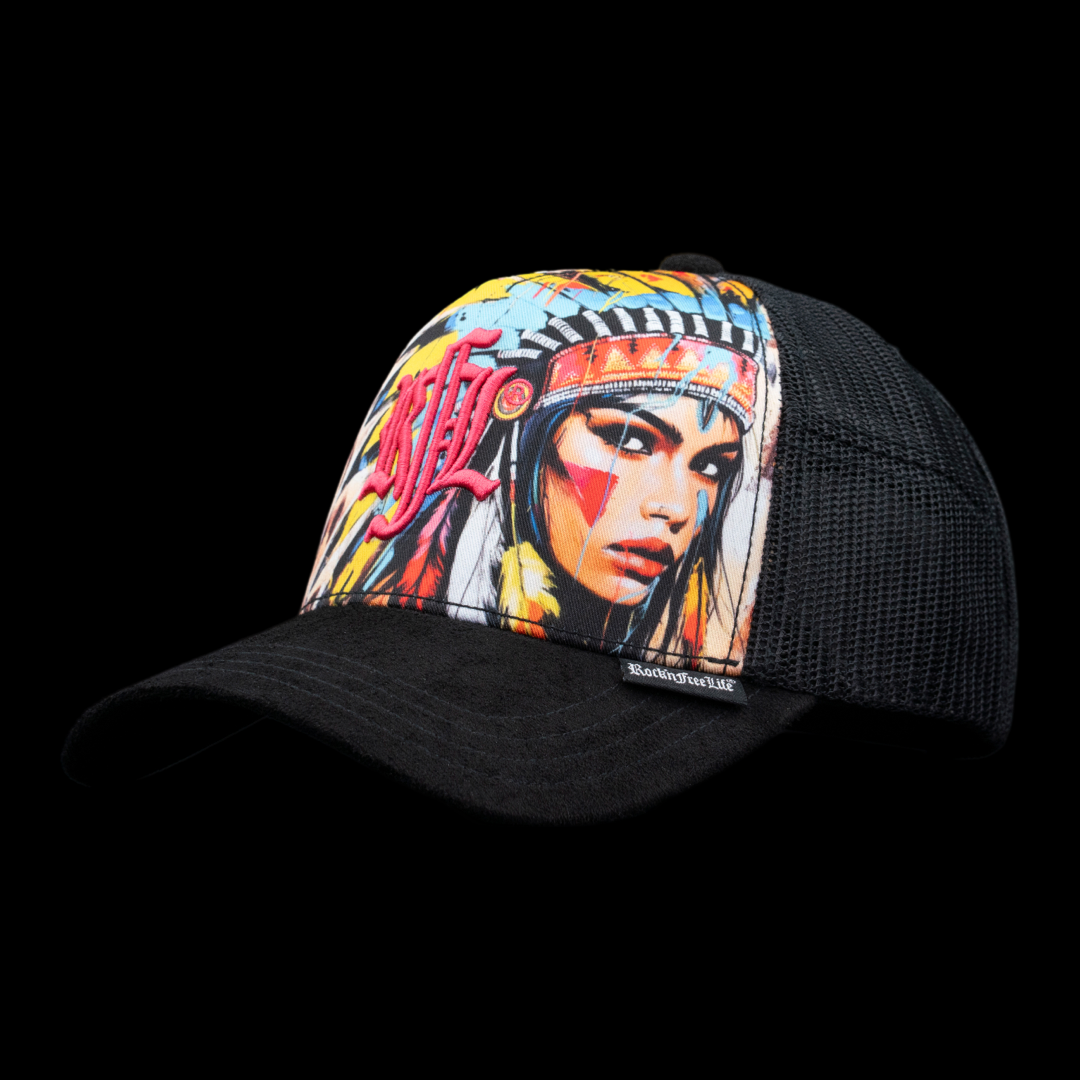 Trucker Cap N°235 APACHE – Frontansicht Apache-Print Pop Art