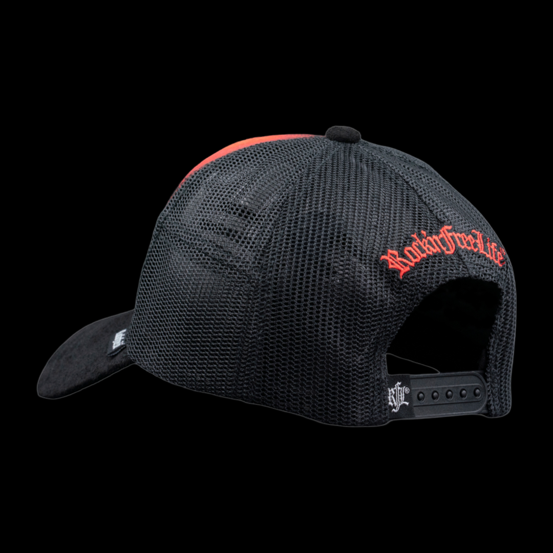 Trucker Cap N°240 SPARK PLUGS – Rückansicht mit Mesh und Snapback