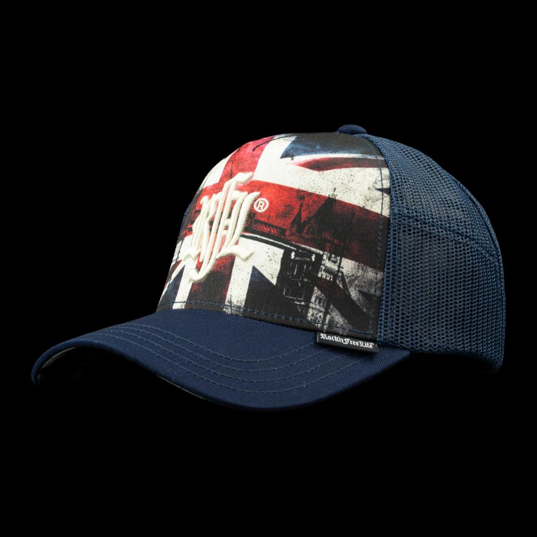 Trucker Cap N°220 TOWER BRIDGE – Frontansicht Union Jack mit Tower Bridge