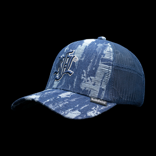 Trucker Cap N°244 BOHEMIAN – Frontansicht Denim-Optik